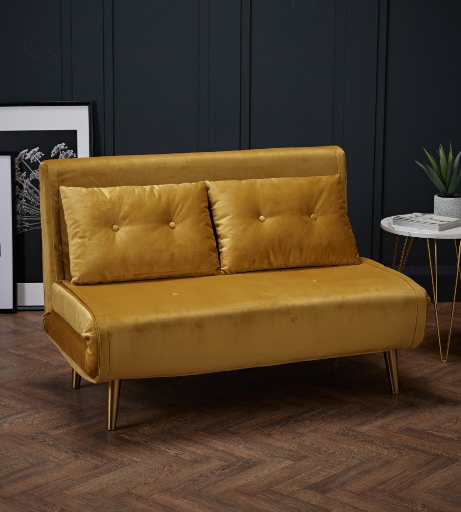 Madison 2 Seater Velvet Fold Out Sofa Bed - LPD