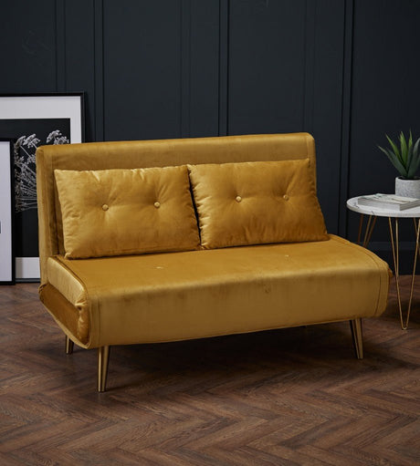 Madison 2 Seater Velvet Fold Out Sofa Bed - LPD