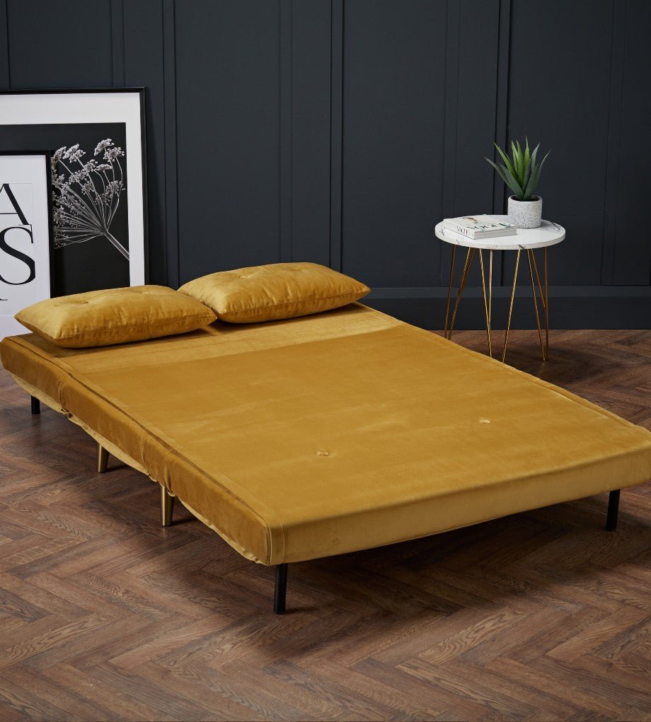 Madison 2 Seater Velvet Fold Out Sofa Bed - LPD