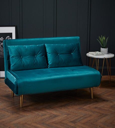 Madison 2 Seater Velvet Fold Out Sofa Bed - LPD