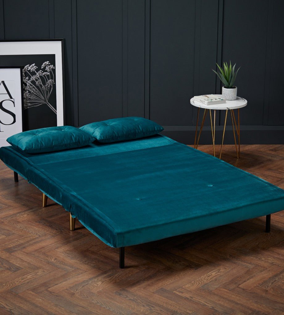 Madison 2 Seater Velvet Fold Out Sofa Bed - LPD