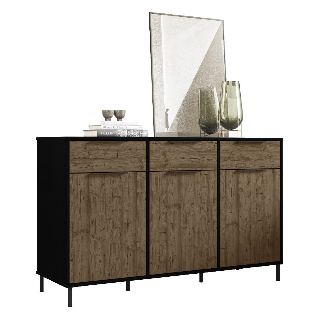 Madrid 3 Door 3 Drawer Sideboard - Seconique