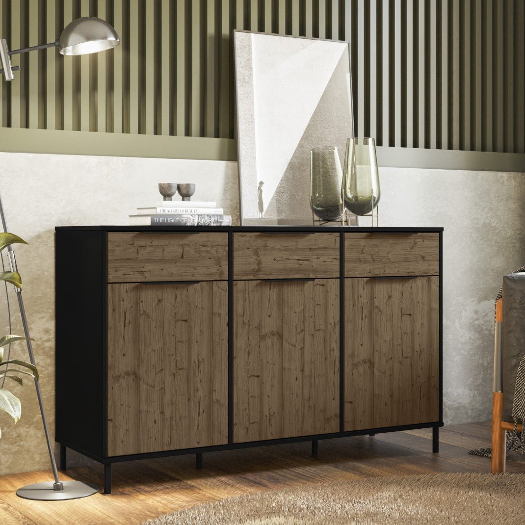 Madrid 3 Door 3 Drawer Sideboard - Seconique