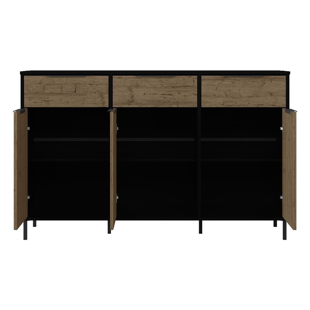 Madrid 3 Door 3 Drawer Sideboard - Seconique