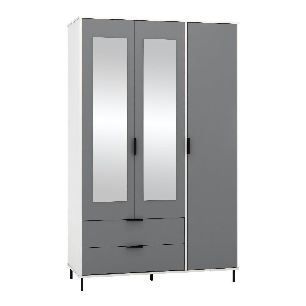Madrid Mirrored Wardrobe with 3 Doors - Seconique