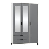 Madrid Mirrored Wardrobe with 3 Doors - Seconique
