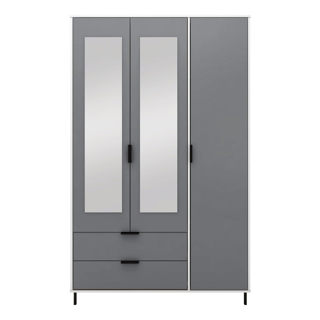 Madrid Mirrored Wardrobe with 3 Doors - Seconique