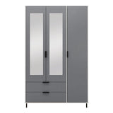 Madrid Mirrored Wardrobe with 3 Doors - Seconique