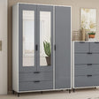 Madrid Mirrored Wardrobe with 3 Doors - Seconique