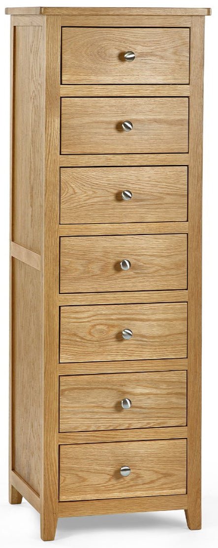 Mallory 7 Drawer Narrow Chest - Julian Bowen