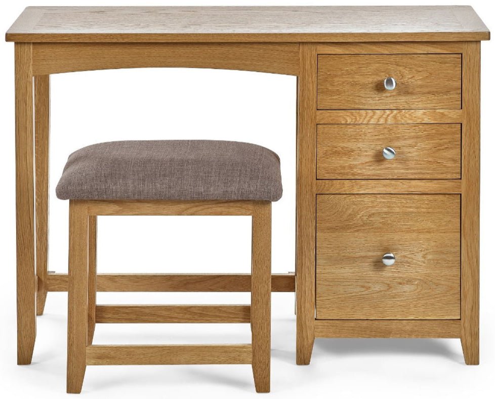 Mallory Single Pedestal Dressing Table and Stool Set - Julian Bowen