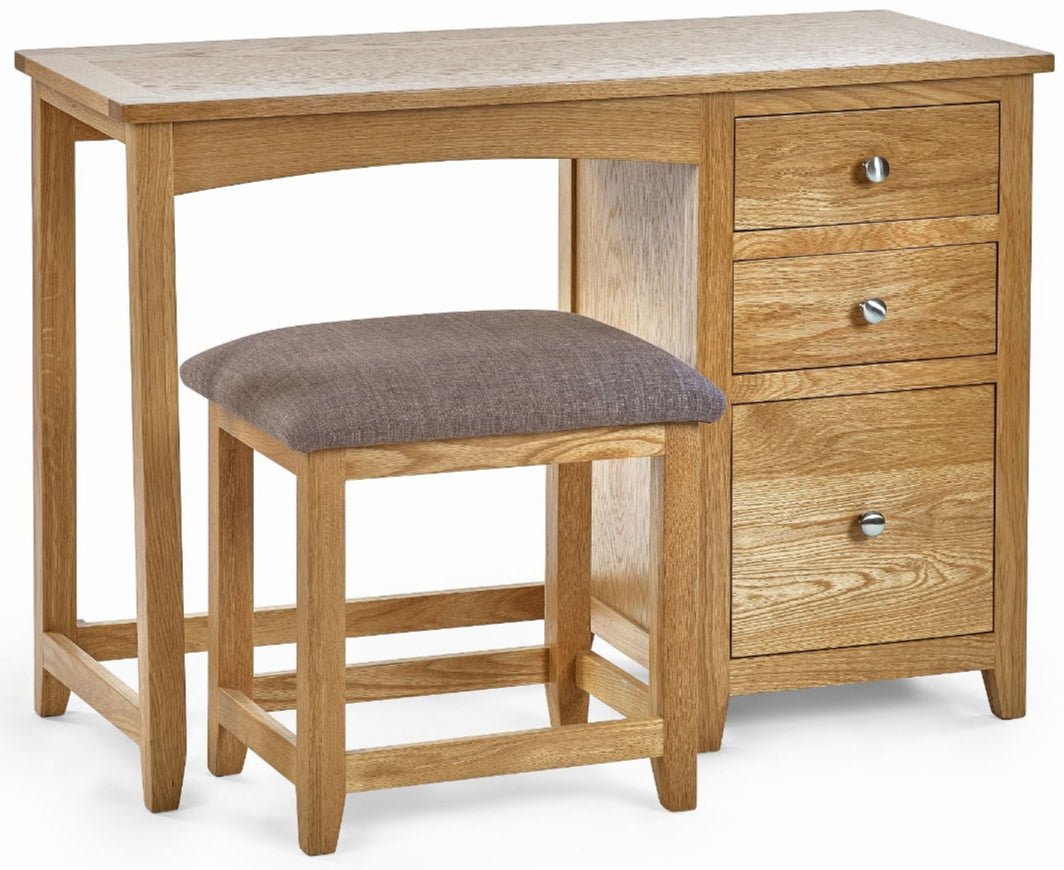 Mallory Single Pedestal Dressing Table and Stool Set - Julian Bowen