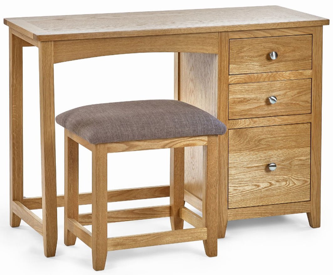 Mallory Single Pedestal Dressing Table and Stool Set - Julian Bowen