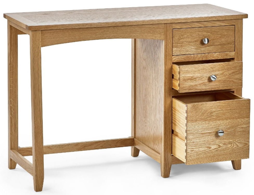 Mallory Single Pedestal Dressing Table and Stool Set - Julian Bowen