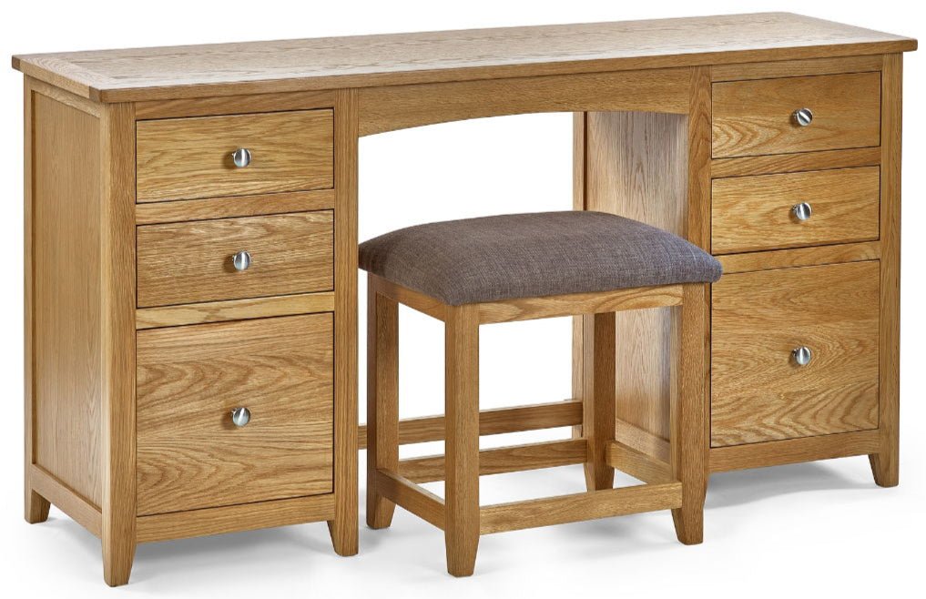 Mallory Twin Pedestal Dressing Table and Stool - Julian Bowen