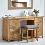 Mallory Twin Pedestal Dressing Table and Stool - Julian Bowen