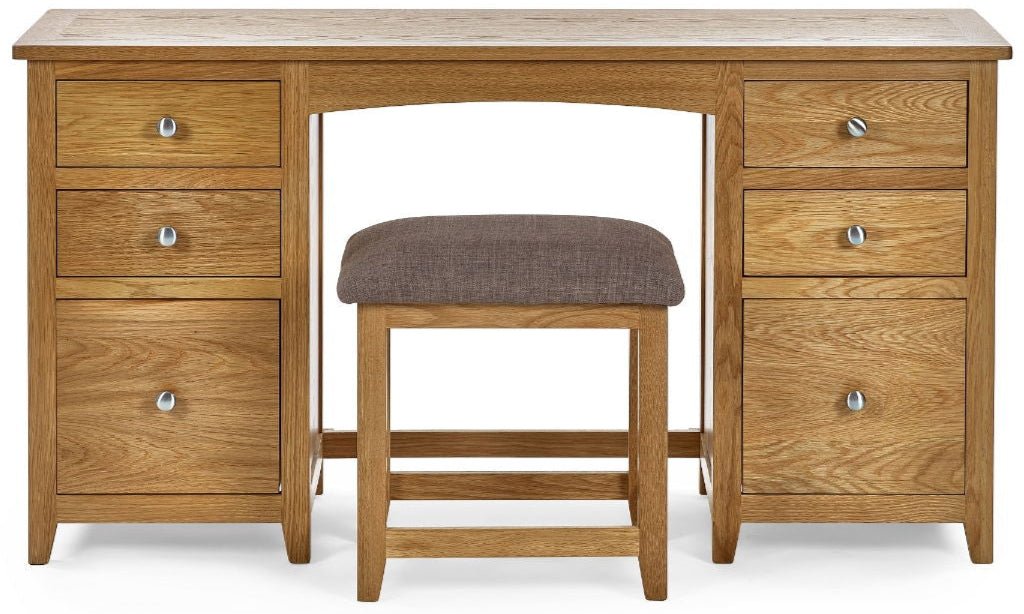 Mallory Twin Pedestal Dressing Table and Stool - Julian Bowen