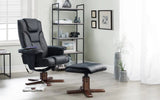Malmo Faux Leather Massage Recliner & Stool - Julian Bowen