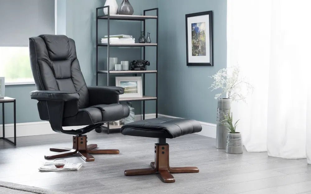 Malmo Swivel Recliner & Stool - Julian Bowen