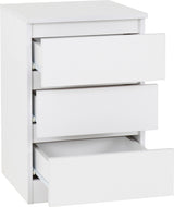 Malvern 3 Drawer Bedside Table - Seconique