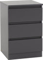 Malvern 3 Drawer Bedside Table - Seconique