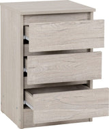 Malvern 3 Drawer Bedside Table - Seconique