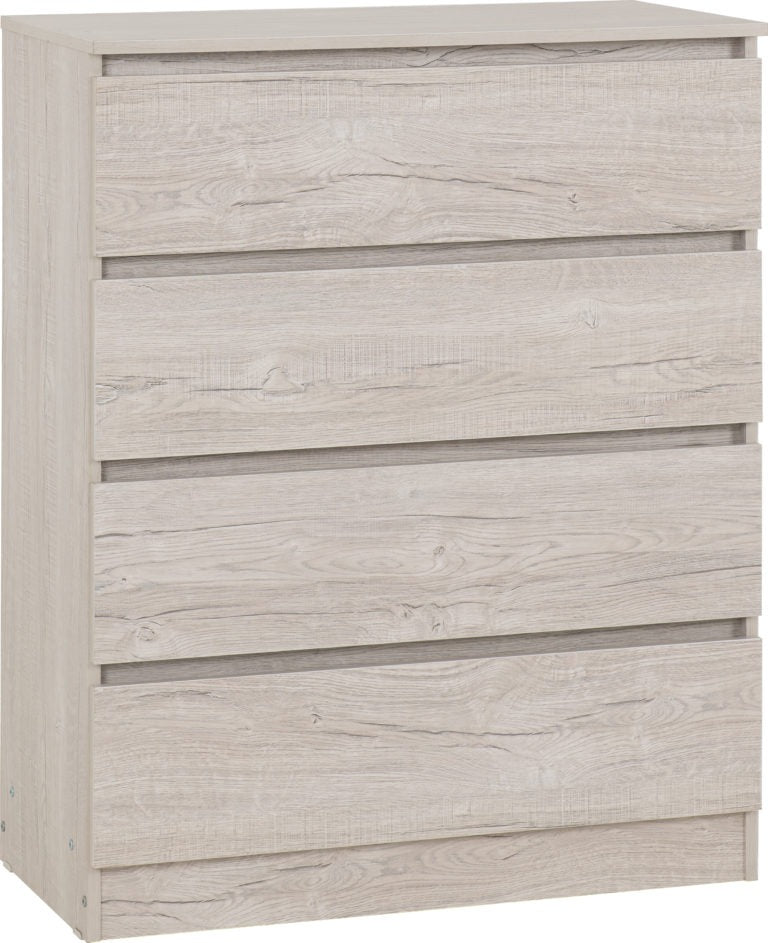 Malvern 4 Piece Bedroom Set With 2 Door Double Wardrobe - Seconique