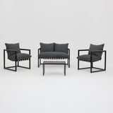 Marbella 4 Piece Black Balcony Garden Set - TGC