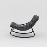 Marbella Black Rocking Garden Chair with Ivory Cushions - TGC