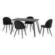Marlow Black Marble Effect Dining Table with 4 Chairs - Seconique