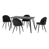 Marlow Black Marble Effect Dining Table with 4 Chairs - Seconique
