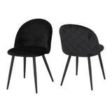Marlow Black Marble Effect Dining Table with 4 Chairs - Seconique