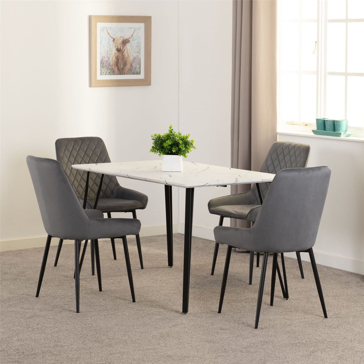 Marlow Dining Set with Avery Chairs - Seconique