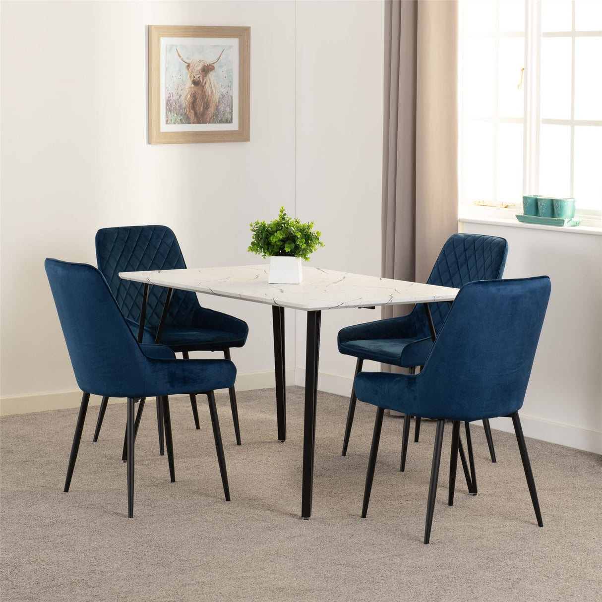 Marlow Dining Set with Avery Chairs - Seconique