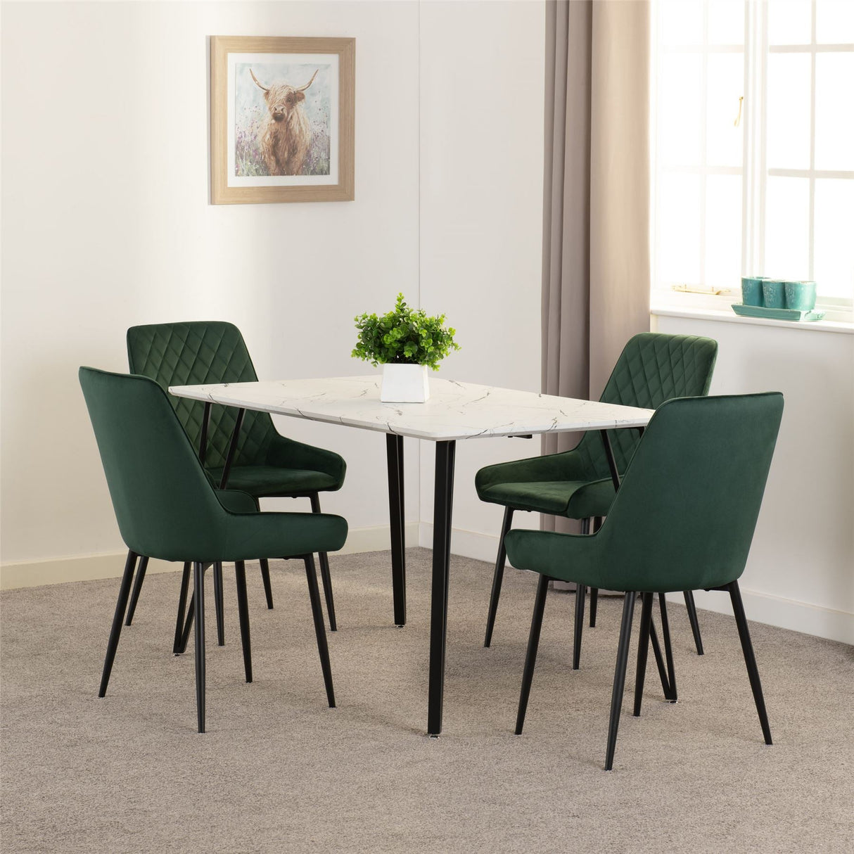 Marlow Dining Set with Avery Chairs - Seconique