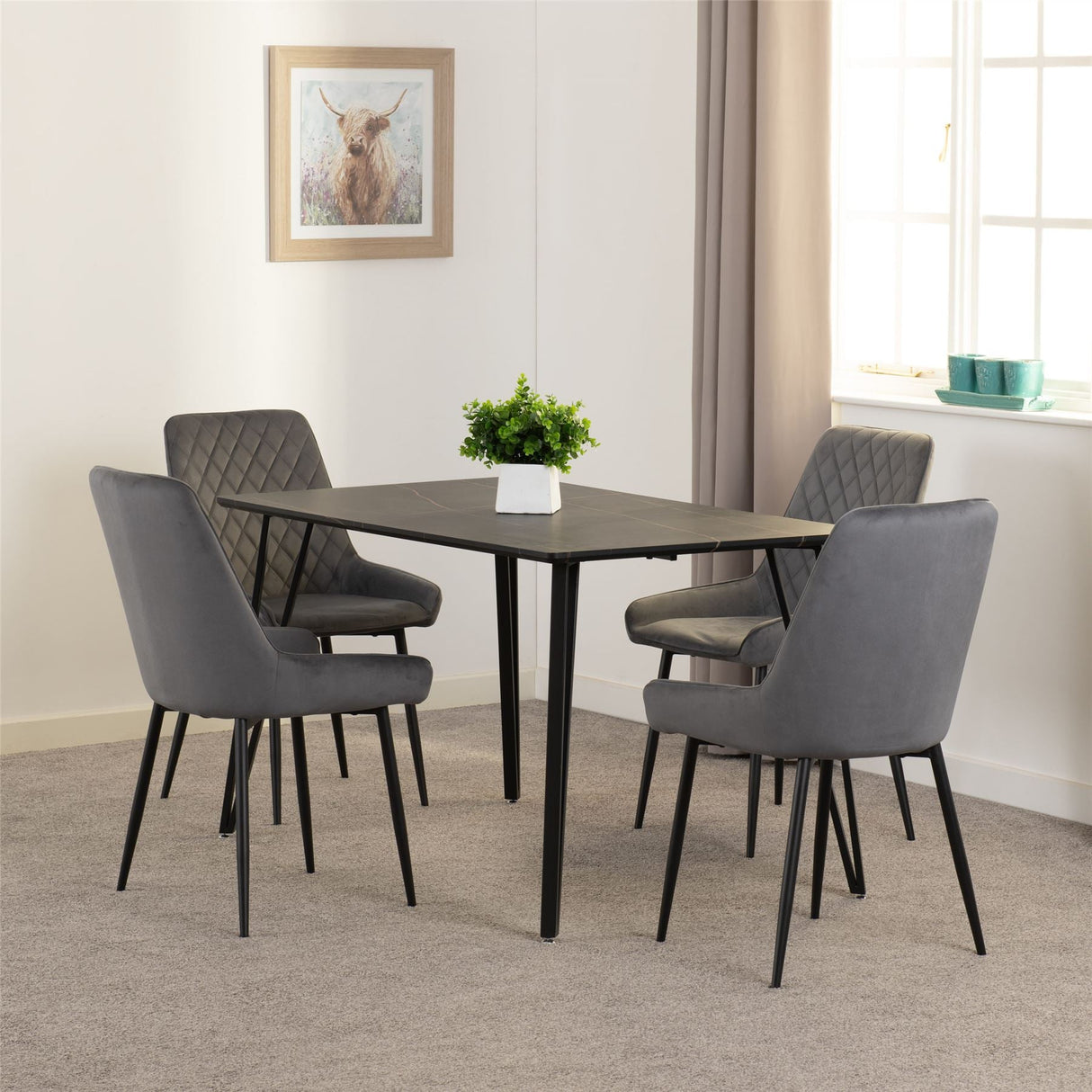 Marlow Dining Set with Avery Chairs - Seconique