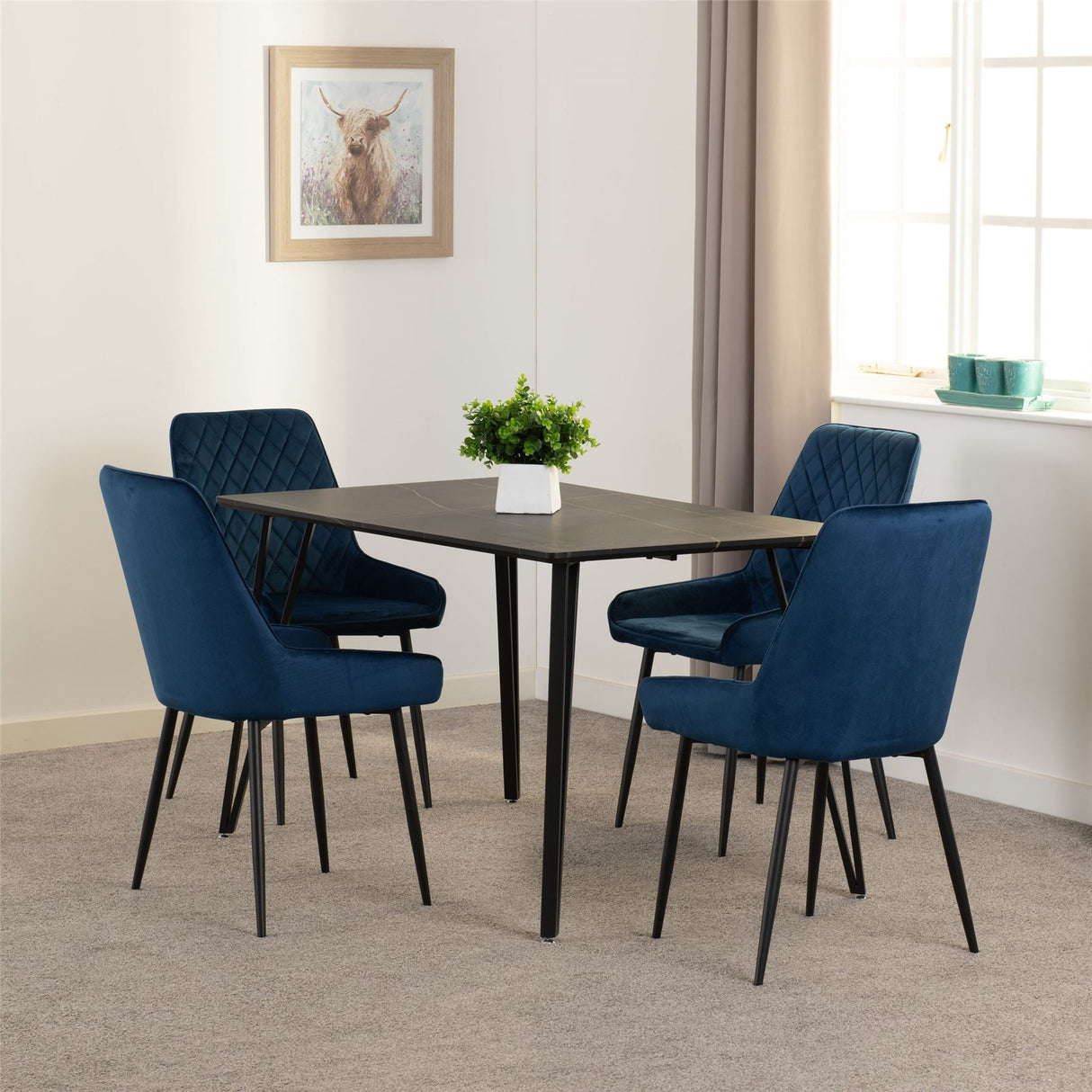 Marlow Dining Set with Avery Chairs - Seconique