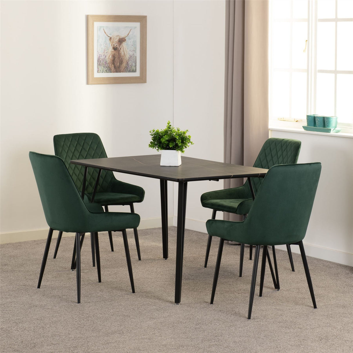 Marlow Dining Set with Avery Chairs - Seconique