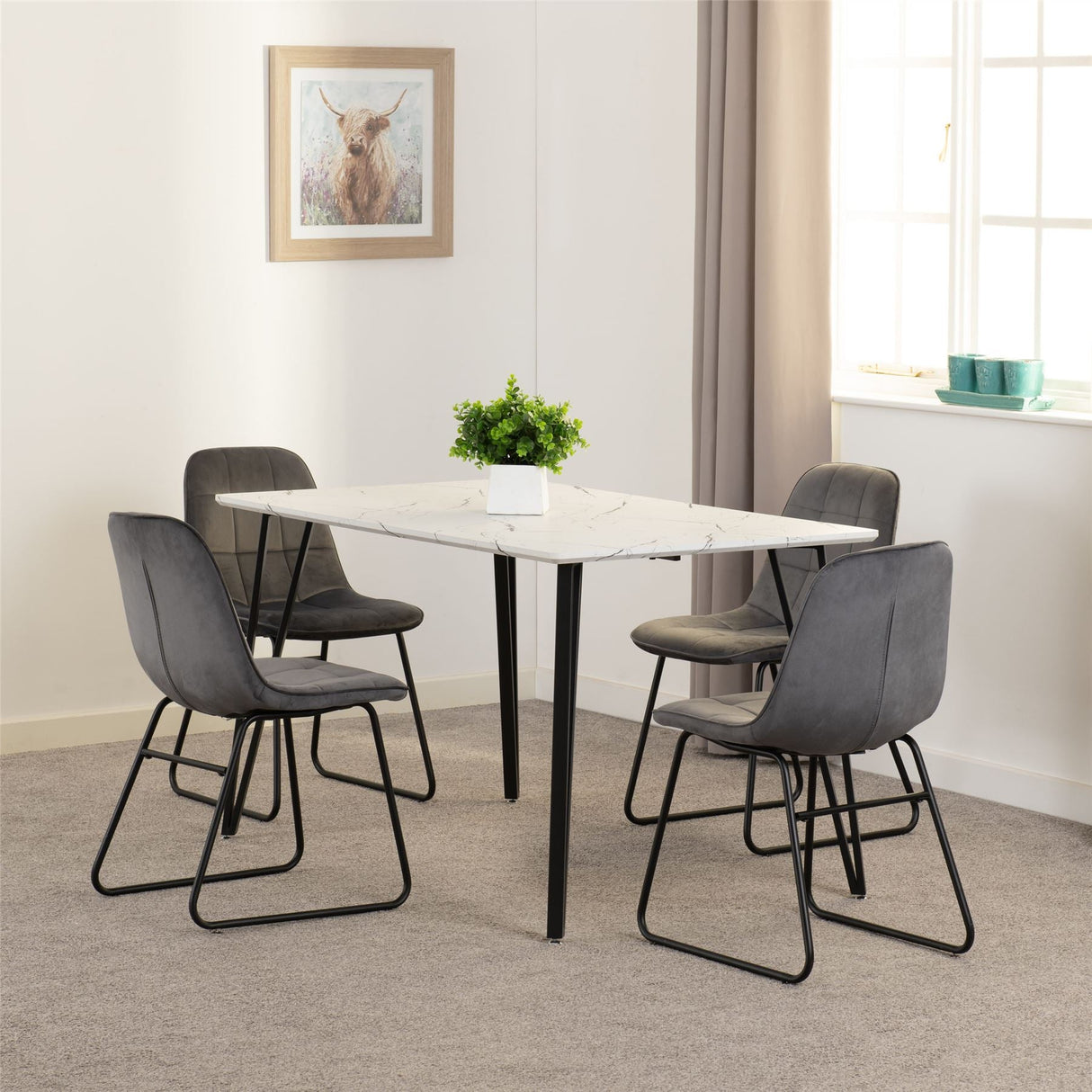 Marlow Dining Set with Lukas Chairs - Seconique