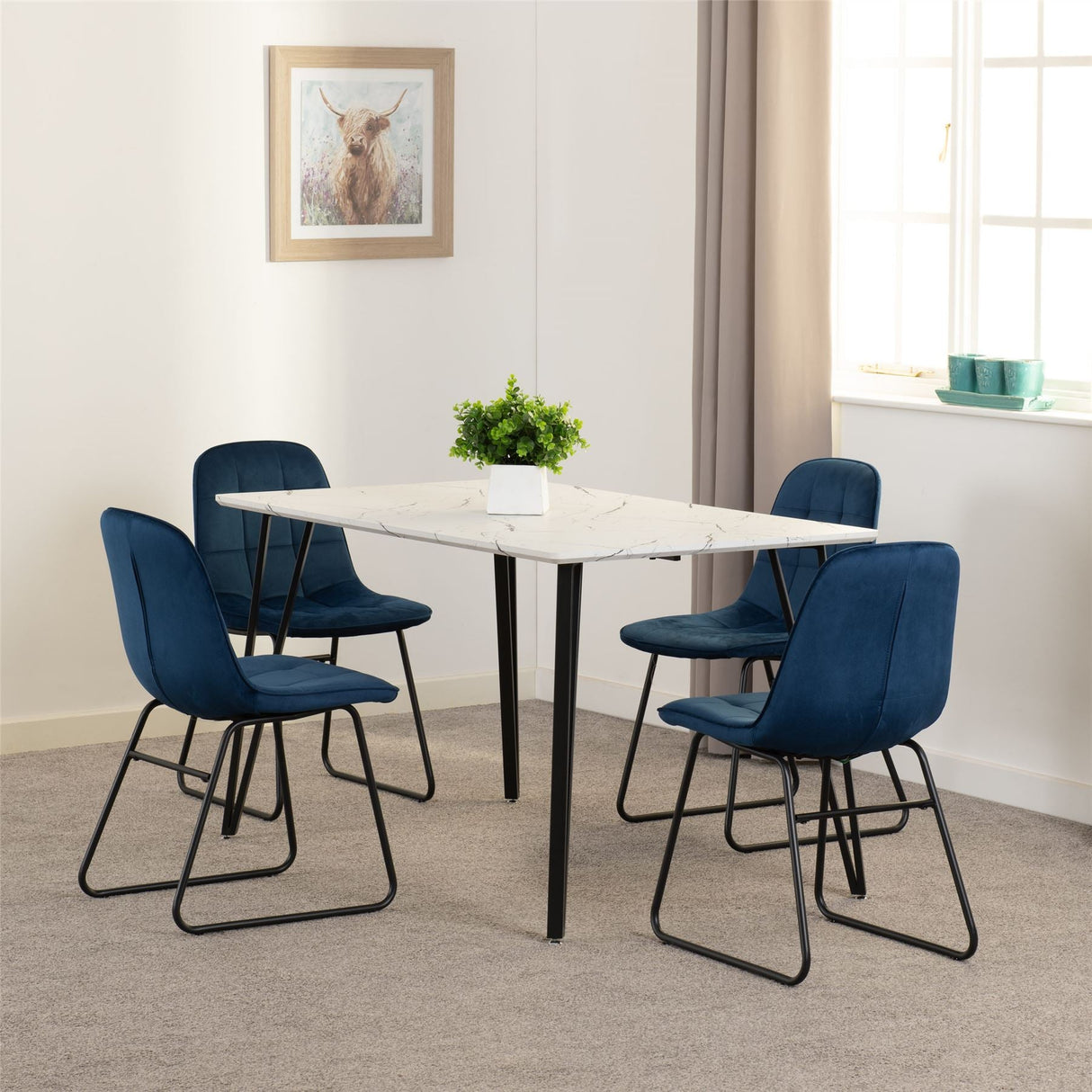 Marlow Dining Set with Lukas Chairs - Seconique