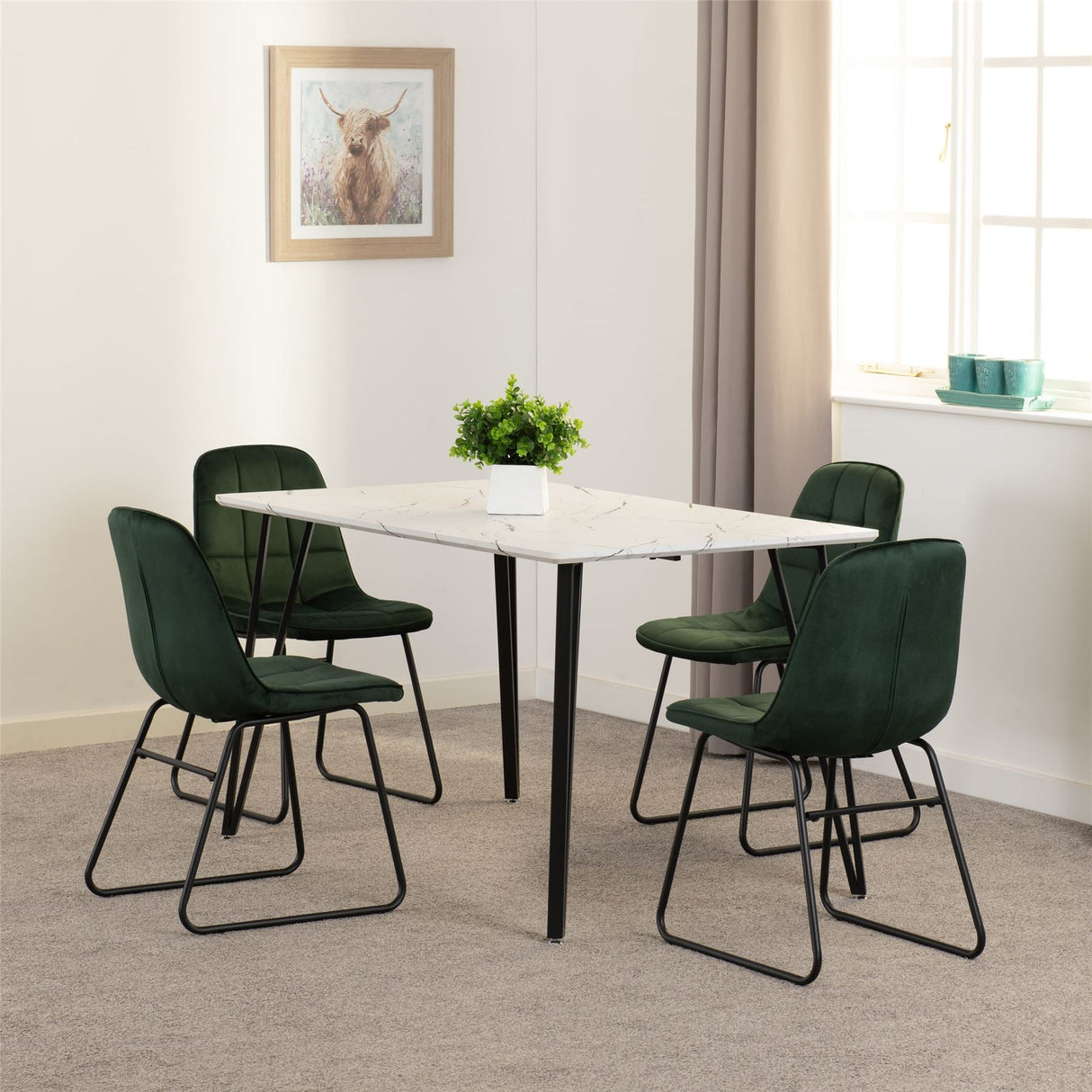 Marlow Dining Set with Lukas Chairs - Seconique