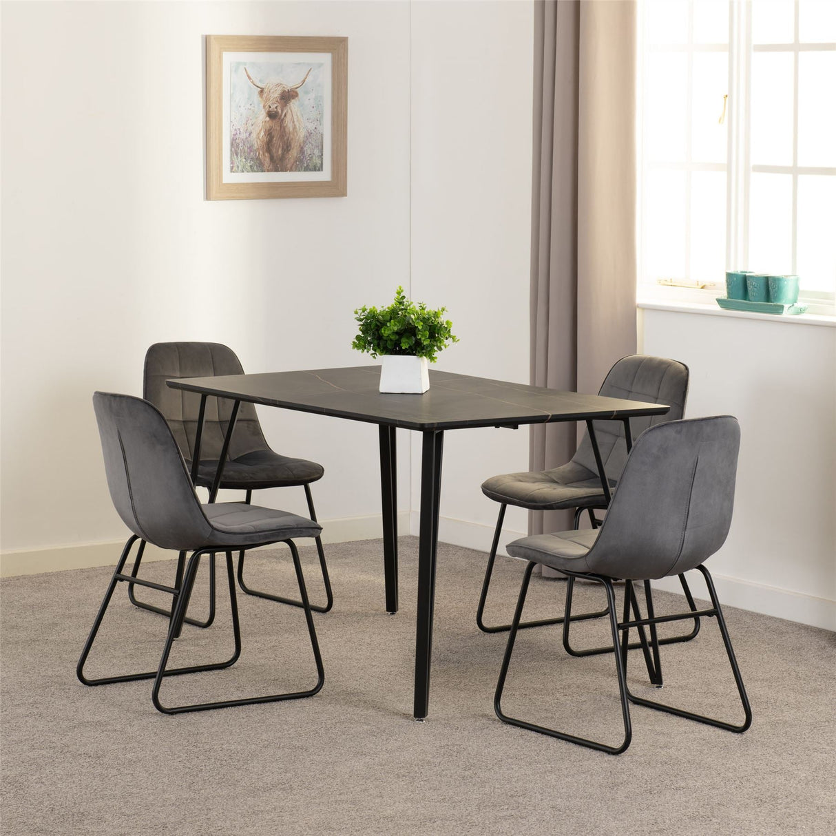 Marlow Dining Set with Lukas Chairs - Seconique