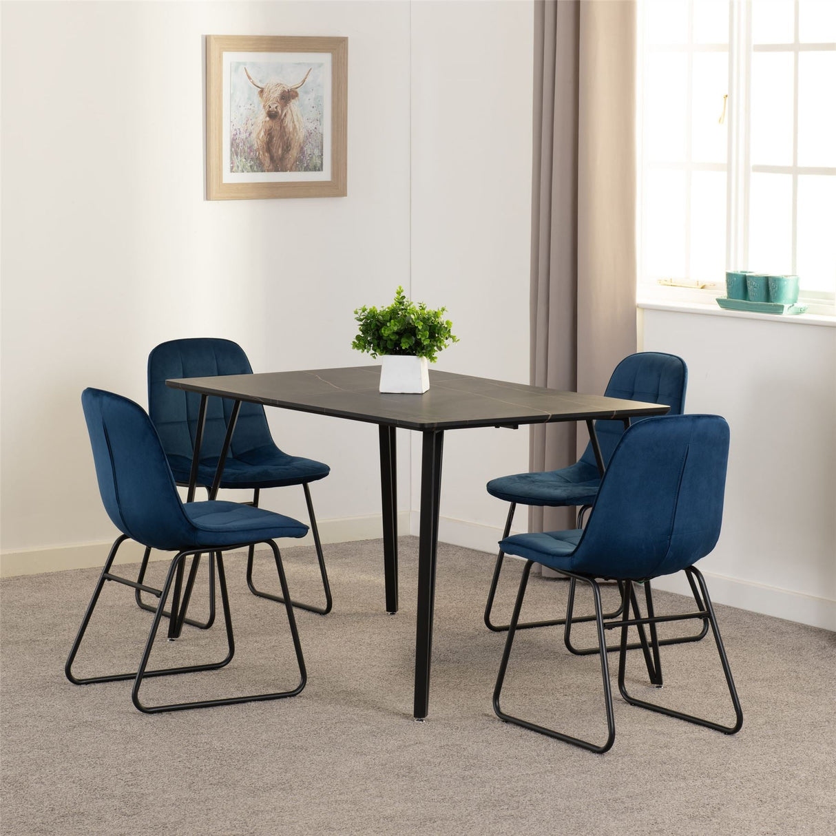 Marlow Dining Set with Lukas Chairs - Seconique