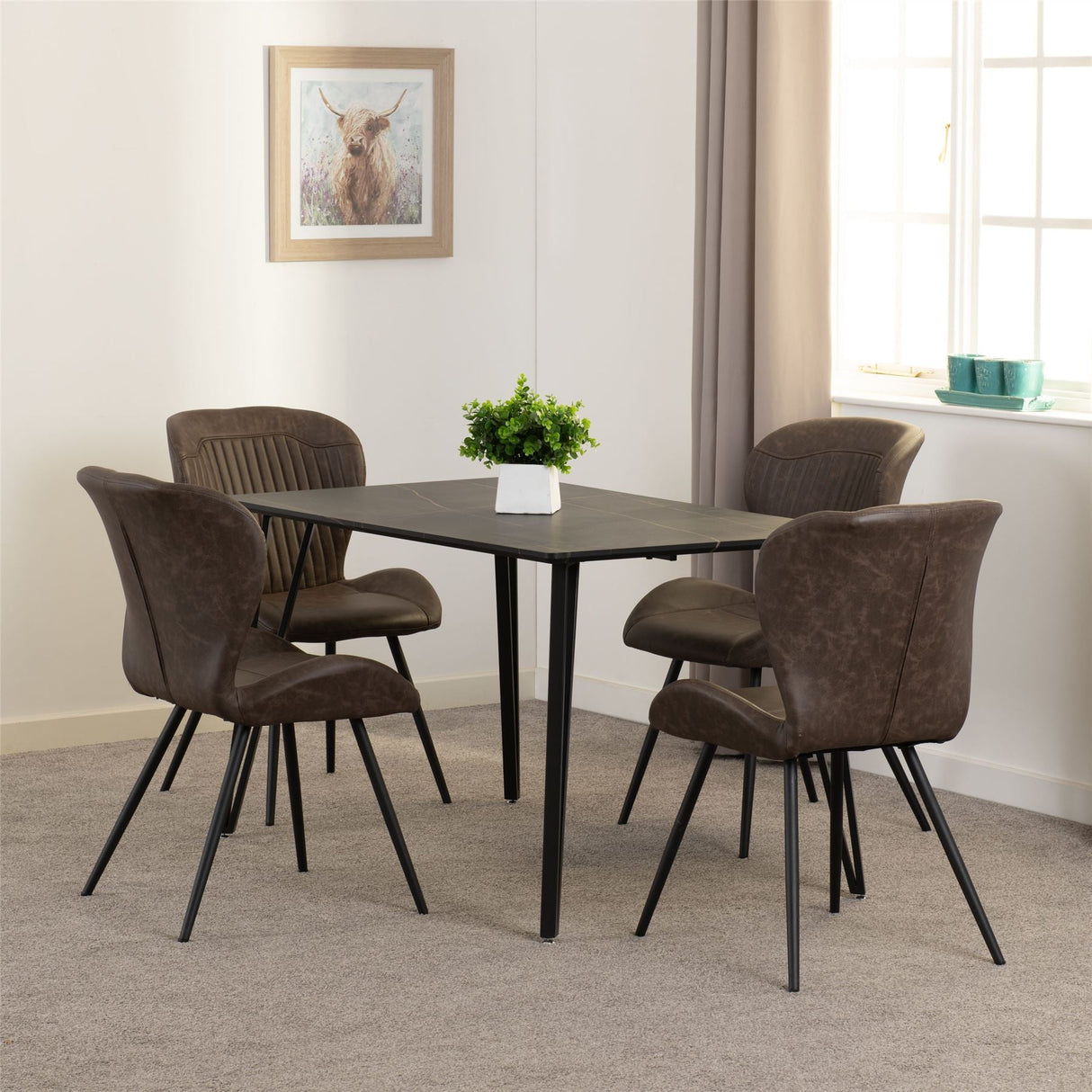 Marlow Dining Set with Quebec Chairs - Seconique