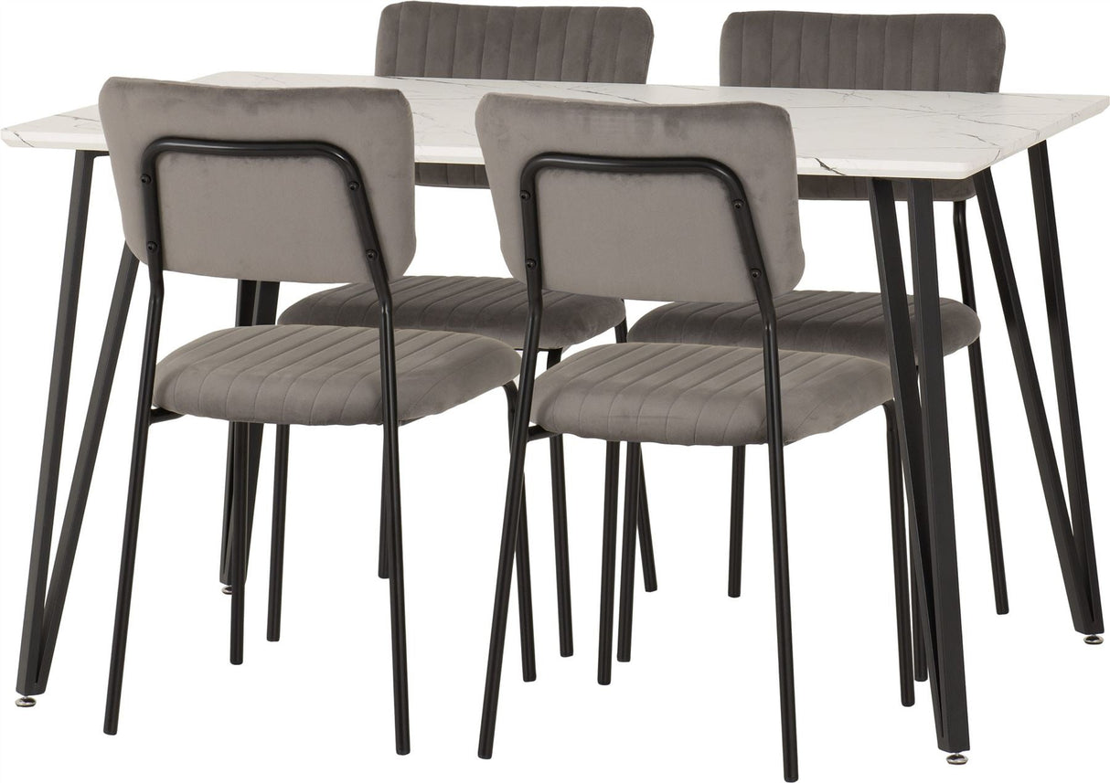 Marlow Dining Set with Sheldon Chairs - Seconique