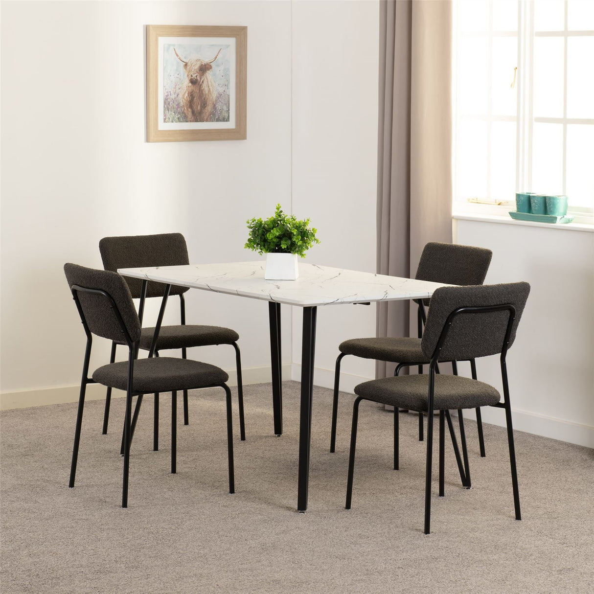 Marlow Dining Set with Sheldon Chairs - Seconique