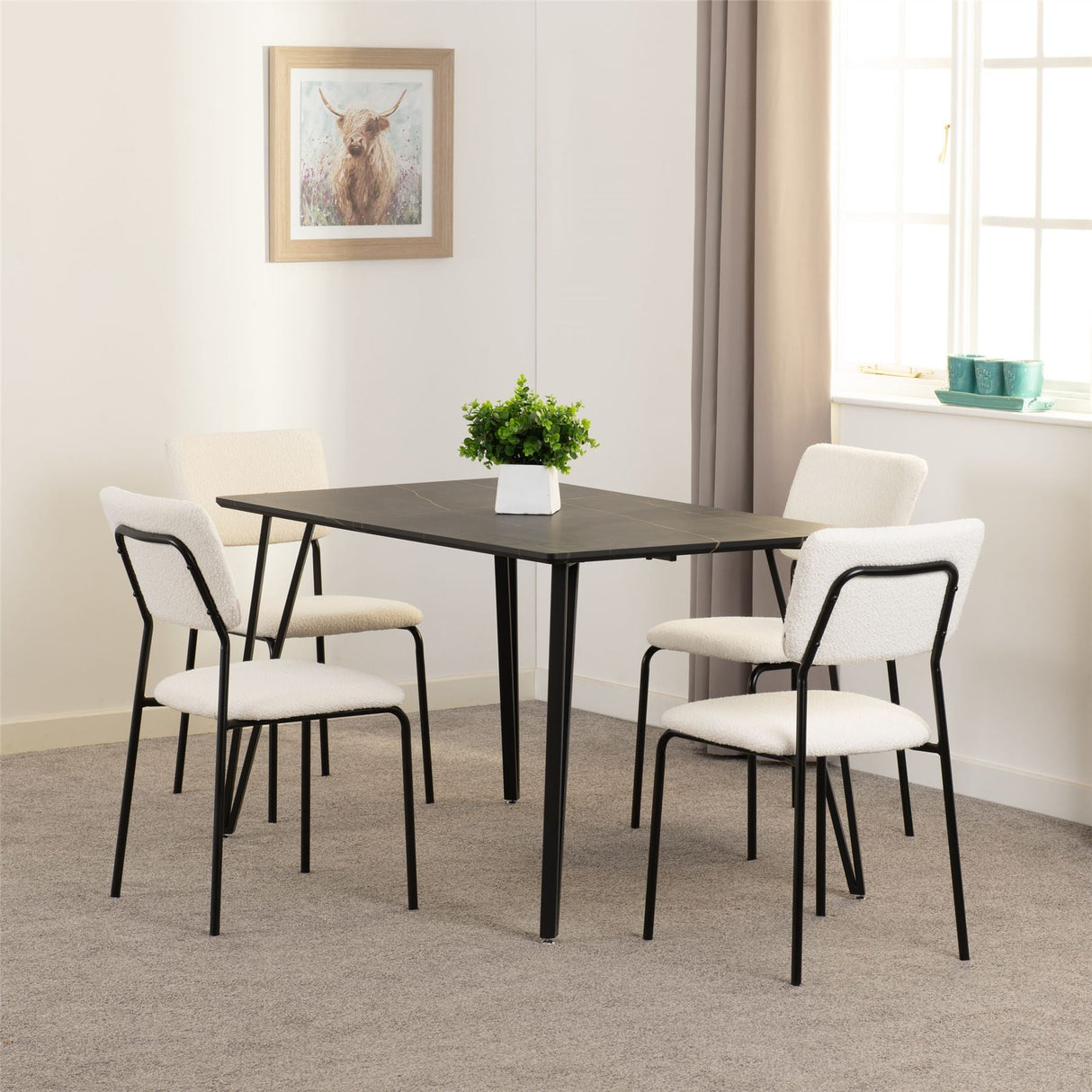 Marlow Dining Set with Sheldon Chairs - Seconique