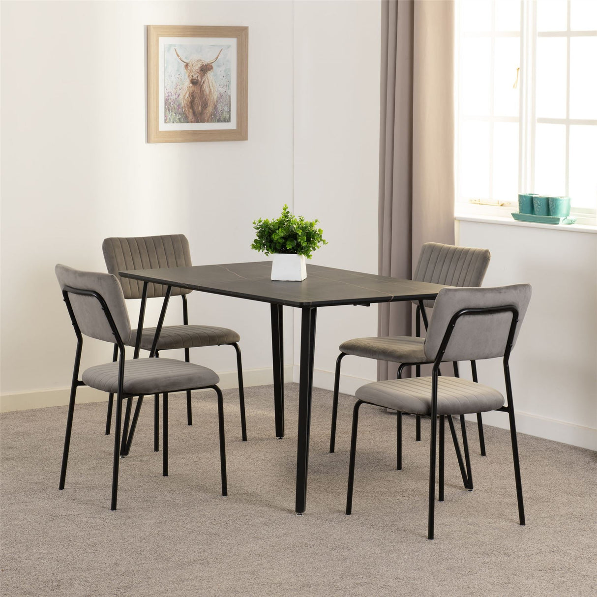 Marlow Dining Set with Sheldon Chairs - Seconique