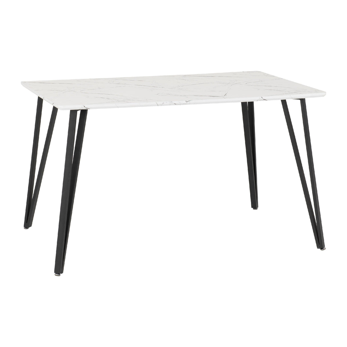 Marlow Marble Effect Dining Table with 4 Velvet Dining Chairs - Seconique