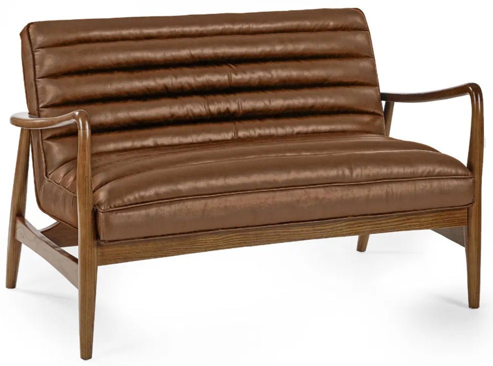 Marshall Faux Leather 2 Seater Sofa - Julian Bowen